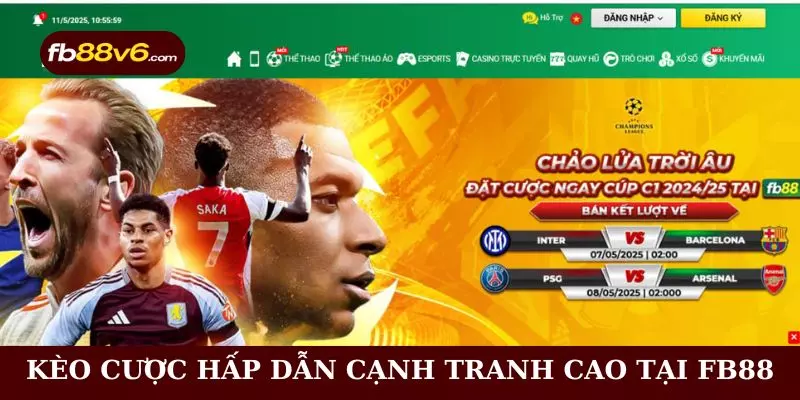 tỷ lệ kèo nhà cái FB88 hấp dẫn với sức cạnh tranh cao